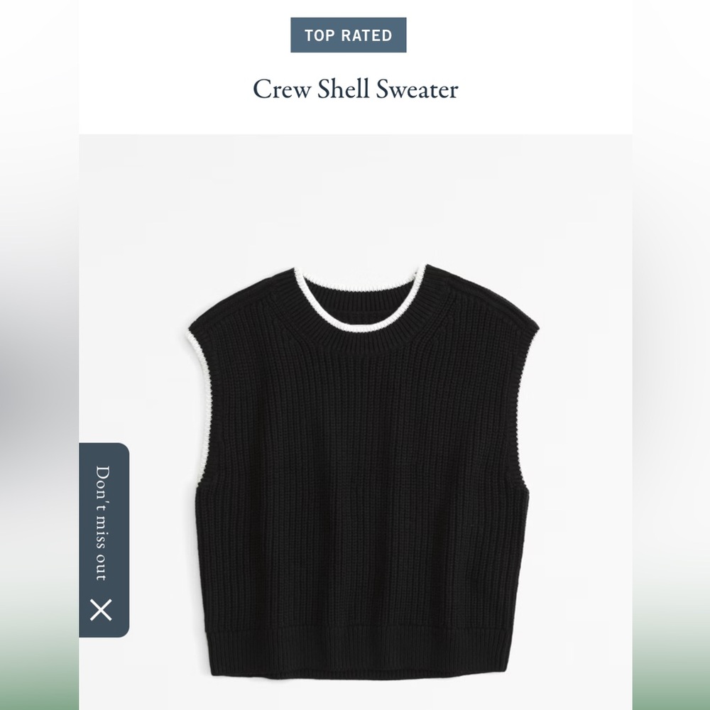 NEW Abercrombie & Fitch Crew Shell Sweater